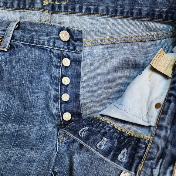 7 of a Kind Jeans Men's 36 Made in USA Button Fly Medium Wash Pants - Picture 7 of 10